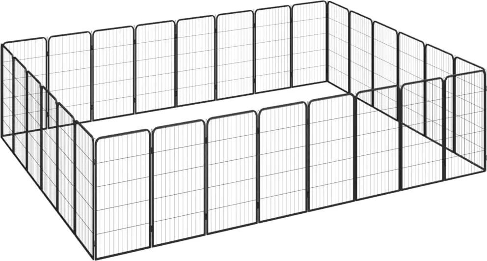 vidaXL Țarc câini 28 panouri negru 50x100 cm oțel vopsit electrostatic