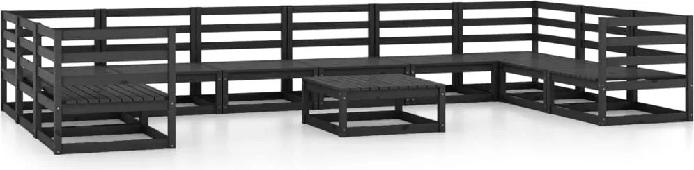 vidaXL Set mobilier de grădină, 11 piese, lemn masiv de pin