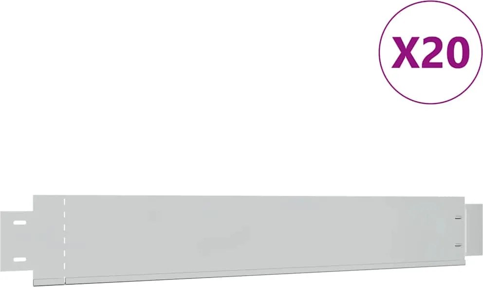 vidaXL Set gard gazon plăci flexibile 10 buc. 100x14 cm oțel zincat