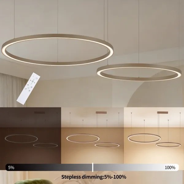 Brilagi - Lustru LED reglabil suspendat pe cablu PORTOFINO LED/98W/230V bej + telecomandă