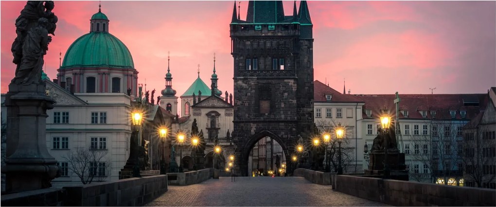 Tablou - Pe podul lui Carol,Praga (120x50 cm)