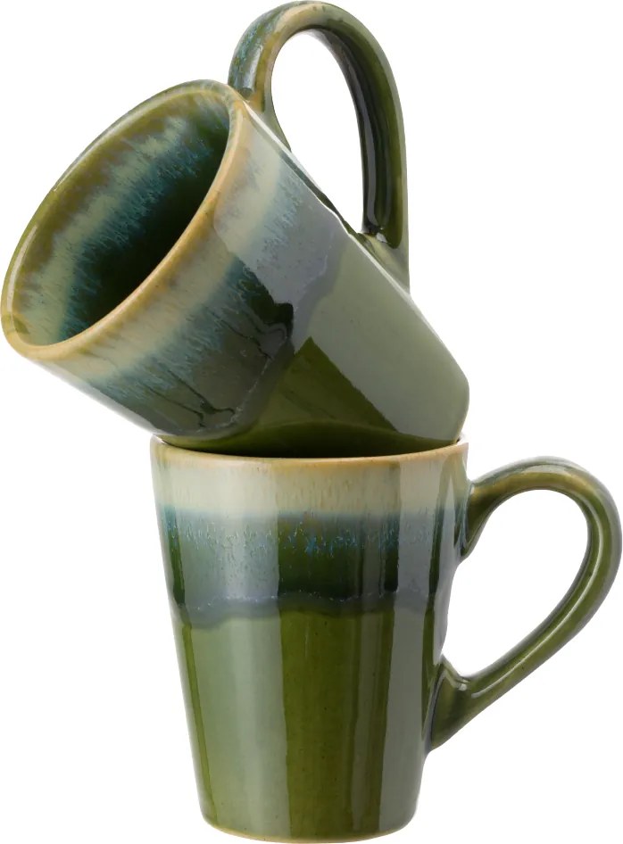 Set 2 Cani Infinity Green 300ml (Glazura Reactiva Verde-Albastru-Bej-Alb)