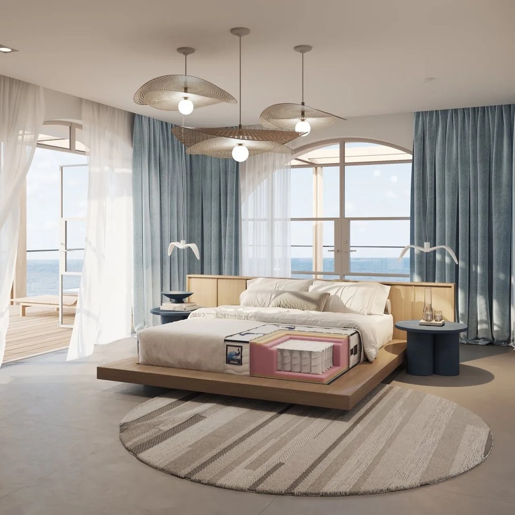 Saltea cu arcuri pocket Ocean's Dream 140×200 cm, fermitate medie, 30 cm înălțime