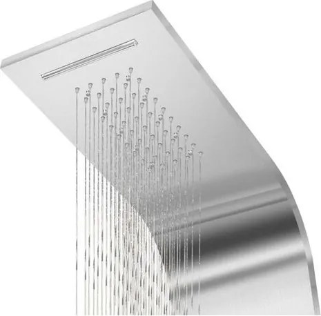 Verona Silver Panel duș, oțel inoxidabil, cu termostat, iluminat cu LED