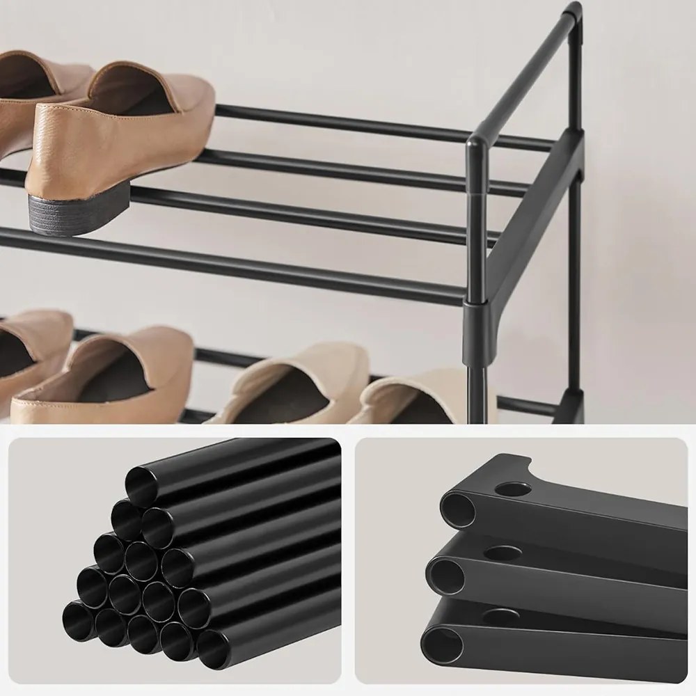 Suport metalic pentru pantofi cu 4 niveluri 92x30x72cm