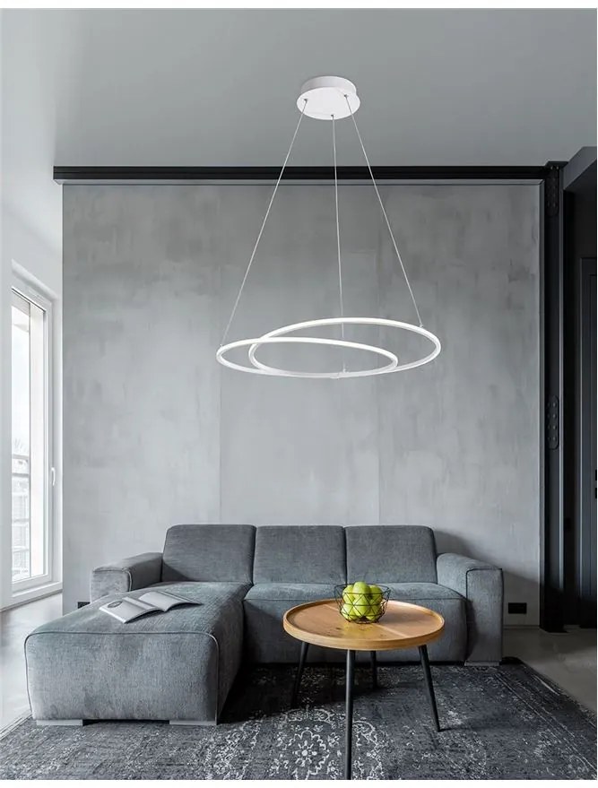 Lustra suspendata LED design modern Viarregio alb