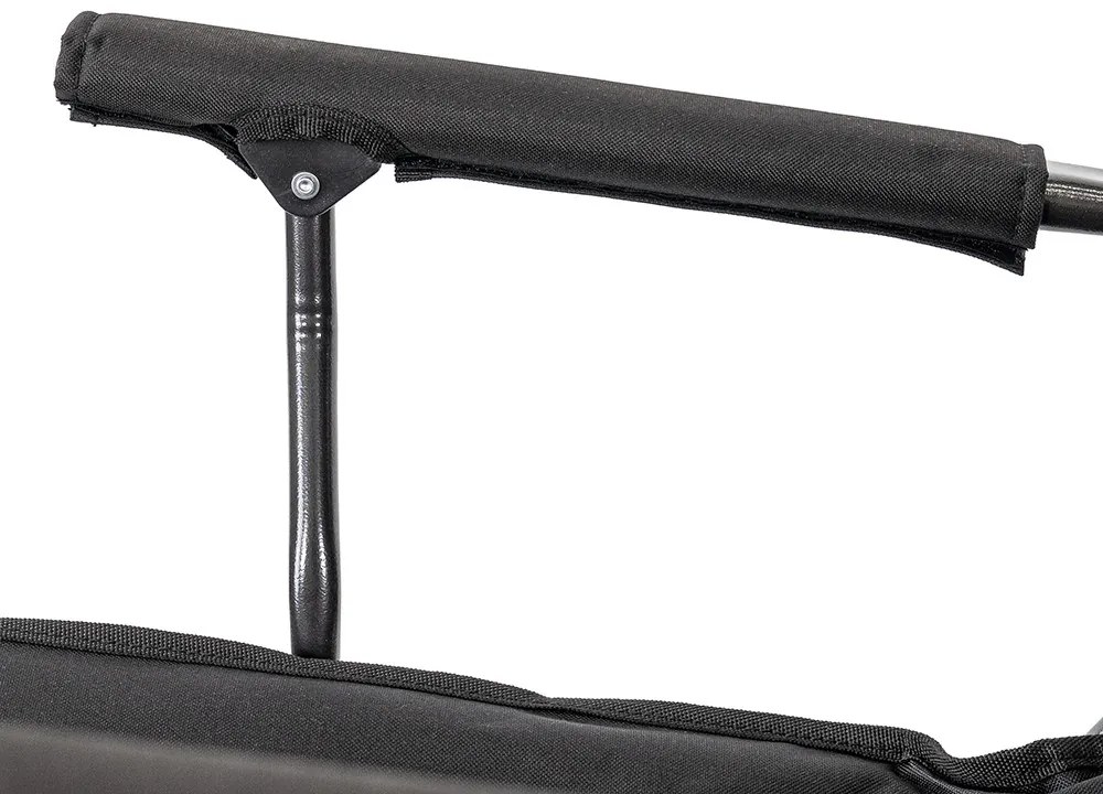 Leziter XL scaun de pescuit cu braț și suport pentru pahare negru