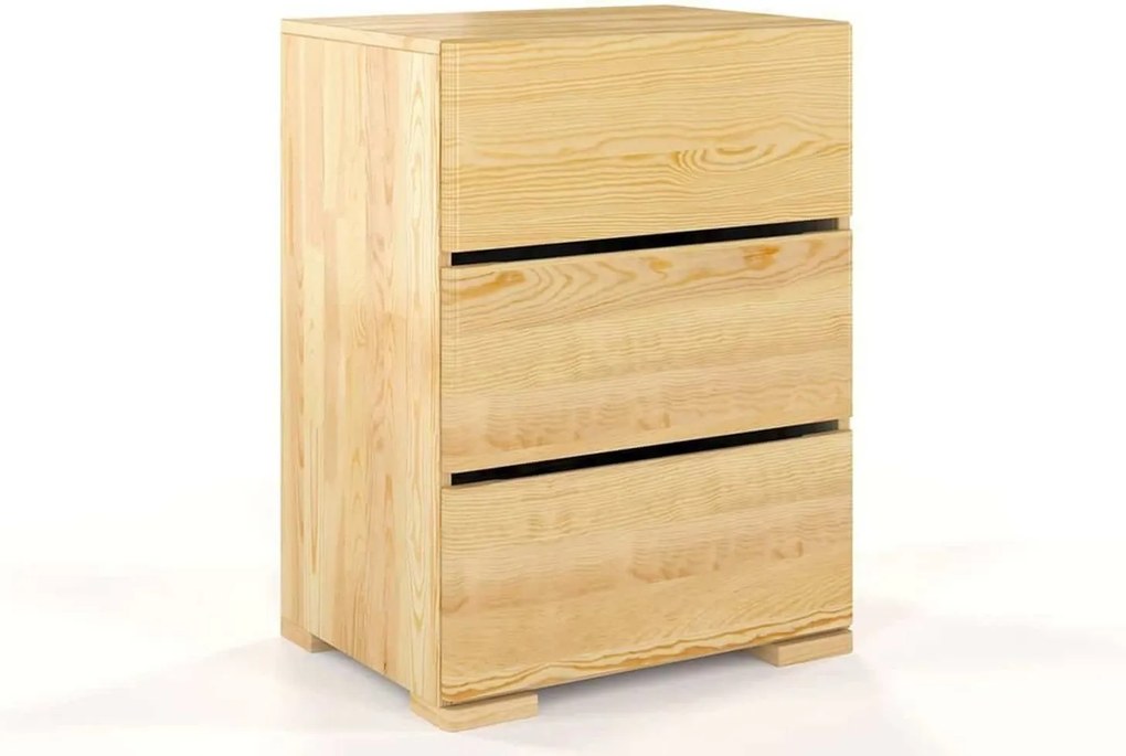 Comodă lemn masiv TerraCraft Pin 3 Sertare, 60 × 45 × 81 cm - Natural