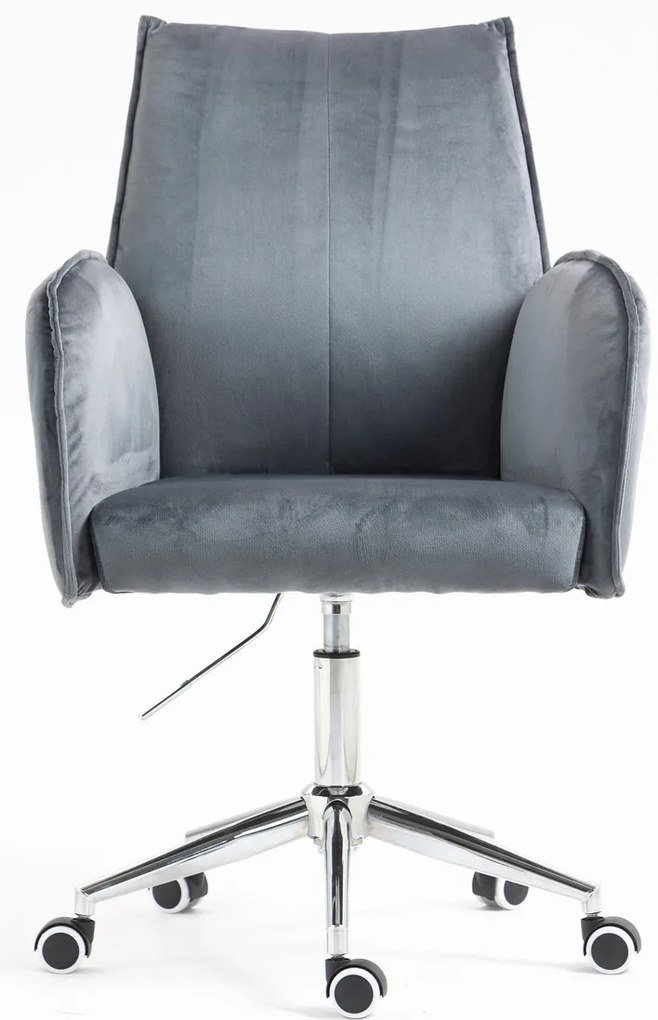HR280K Scaun Grafit din Catifea cu Bază Cromata