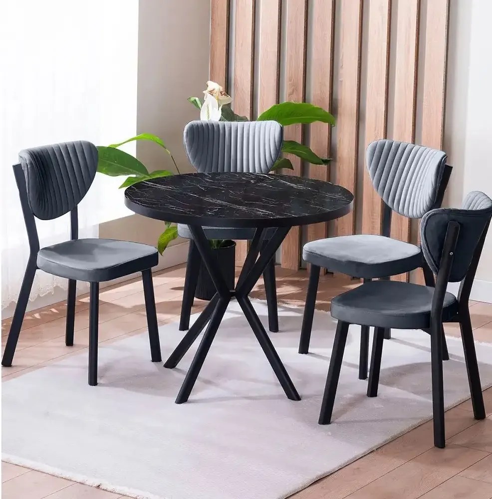 Scaun Barton, gri, profil din metal