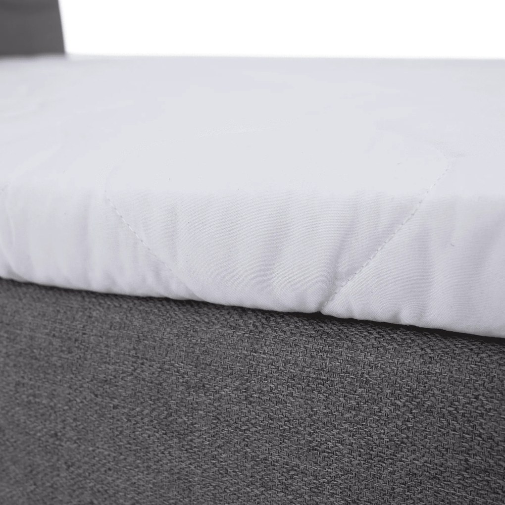 Pat boxspring, 160x200, ţesătură gri, KAMILIA