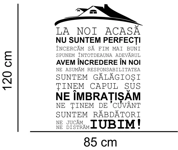Sticker perete La noi acasa nu suntem perfecti !