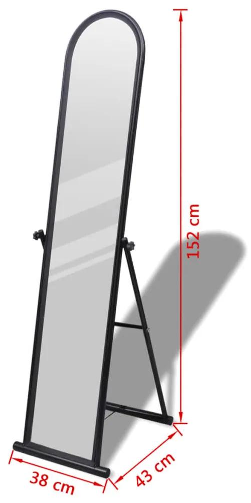 Oglinda de podea pe toata lungimea, dreptunghiulara, negru 1, Negru, 38 x 43 x 152 cm