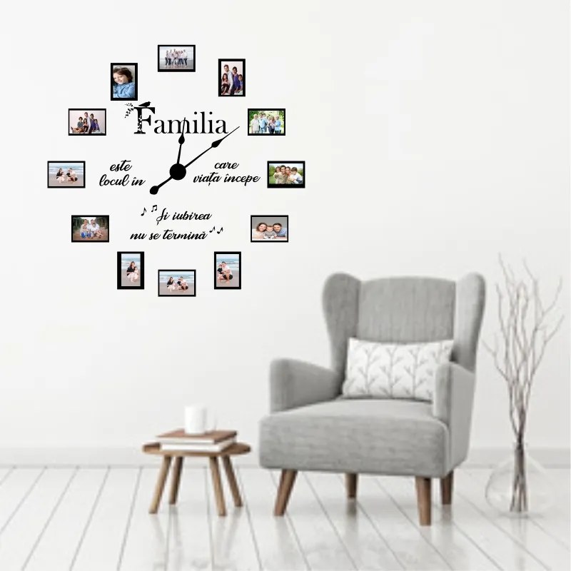 Stricker decorativ ceas Familia mea (12 rame foto)