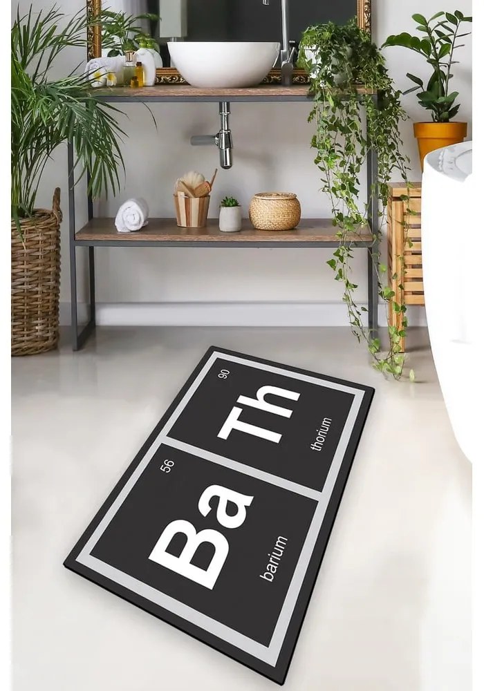 Covoraș de baie negru 70x120 cm Barium – Foutastic
