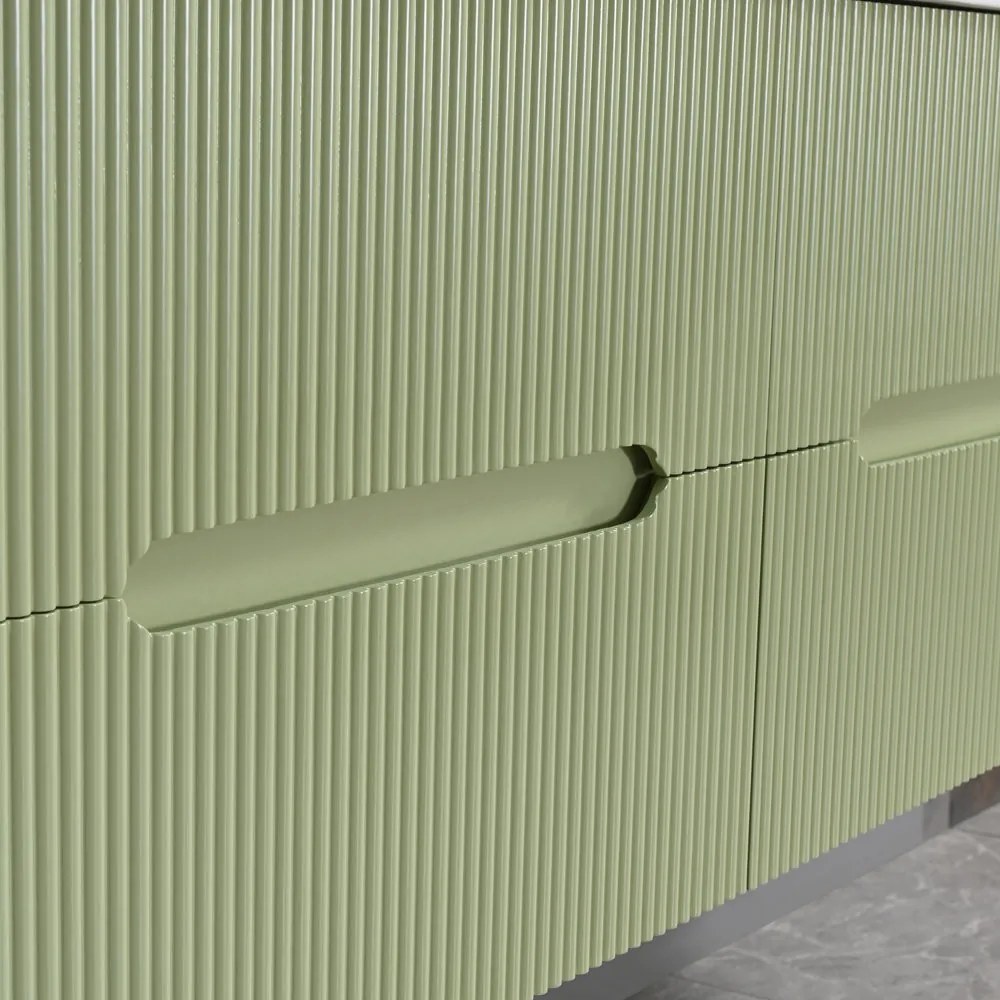 Trent Mobilier de baie 120 cm lavoar ceramic cu oglindă 60x120 cm verde deschis