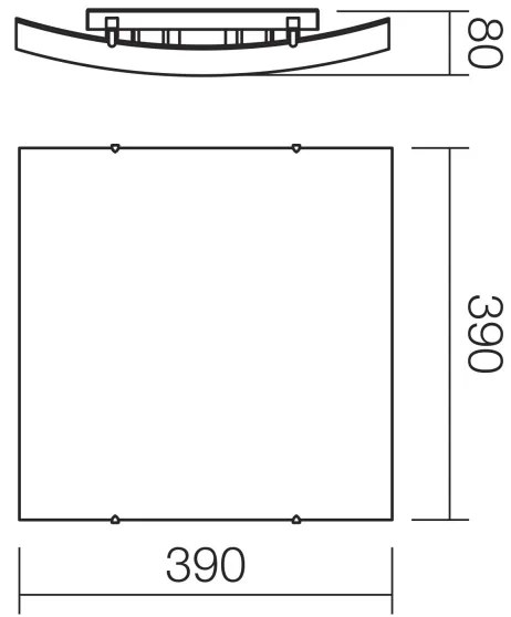 Redo 05-905 - Plafonieră ISIDE 2xE27/42W/230V, 39x39 cm, transparentă