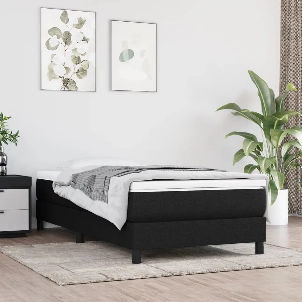 3120470 vidaXL Cadru de pat continental, negru, 80x200 cm, material textil