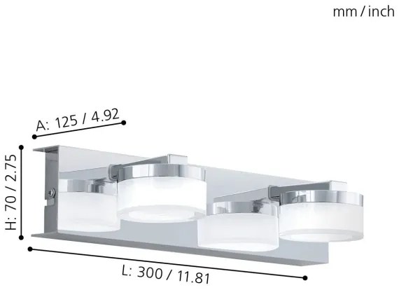 Aplică LED pentru baie Eglo 94652 ROMENDO 2xLED/4,5W/230V IP44