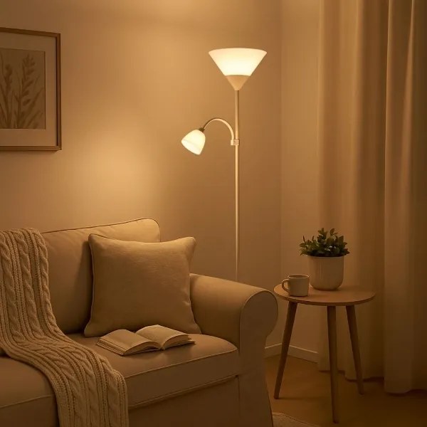 Brilagi - Lampadar ARIANA 1xE27/100W/230V + 1xE14/25W alb