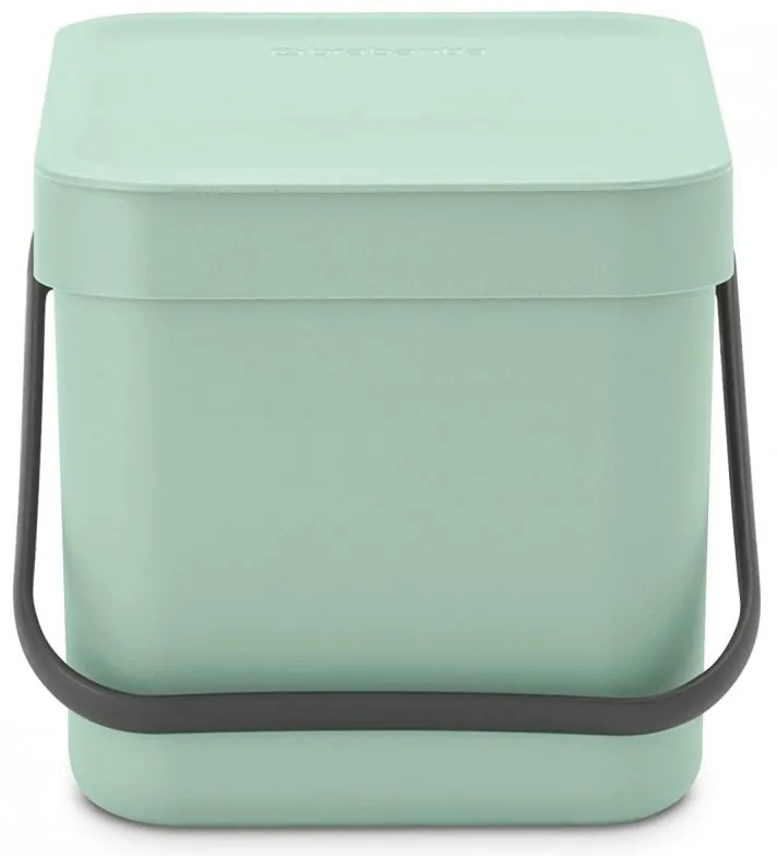 Cos de gunoi colectare selectiva Brabantia Sort&Go 1005515, 6 L, Maner, Montabil pe perete, Verde deschis