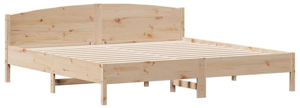3216188 vidaXL Cadru pat cu tăblie 200x200 cm, lemn masiv de pin