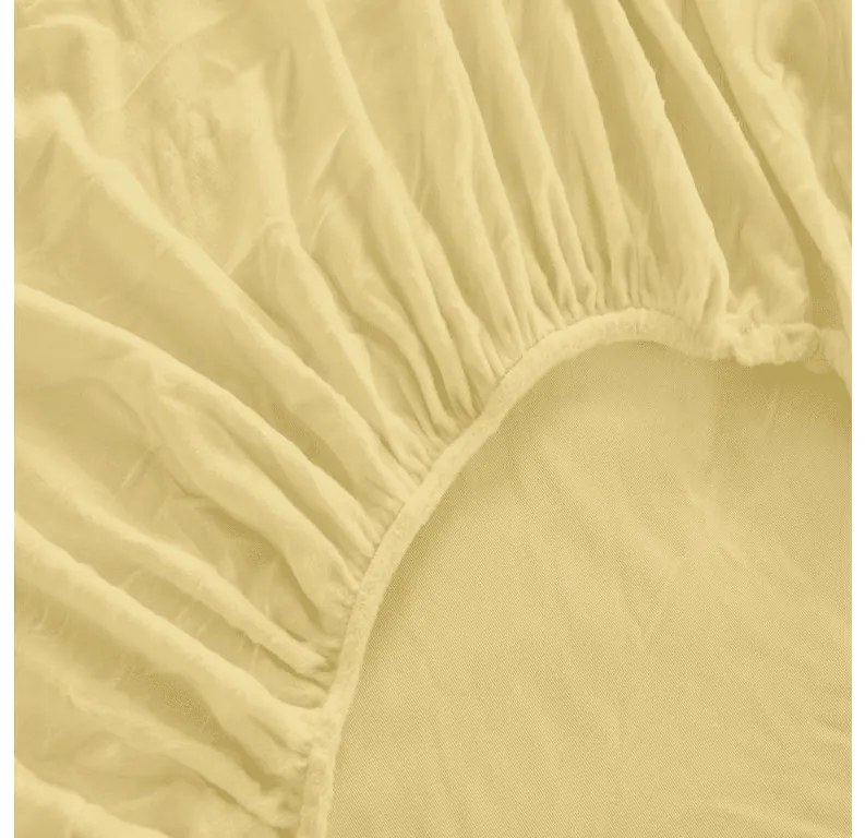 Cearsaf Cocolino microplus cu elastic SOFT 180x200 cm galben