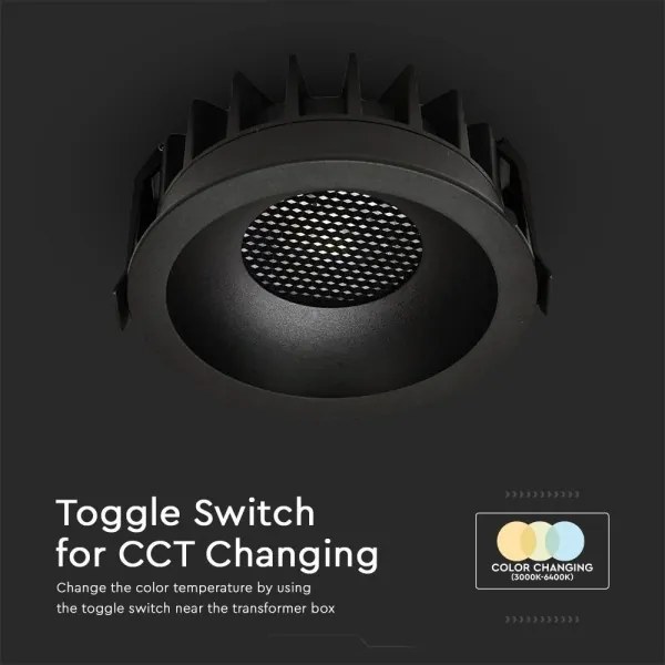 LED plafonieră 24W/230V, 13,5 cm, negru, 3000/4000/6400K