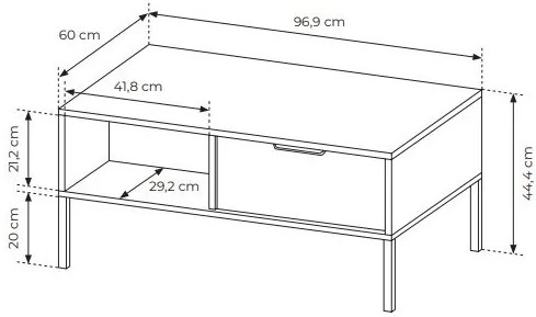 Măsuță de cafea Lyran 2S (antracit + Auriu). 1071360