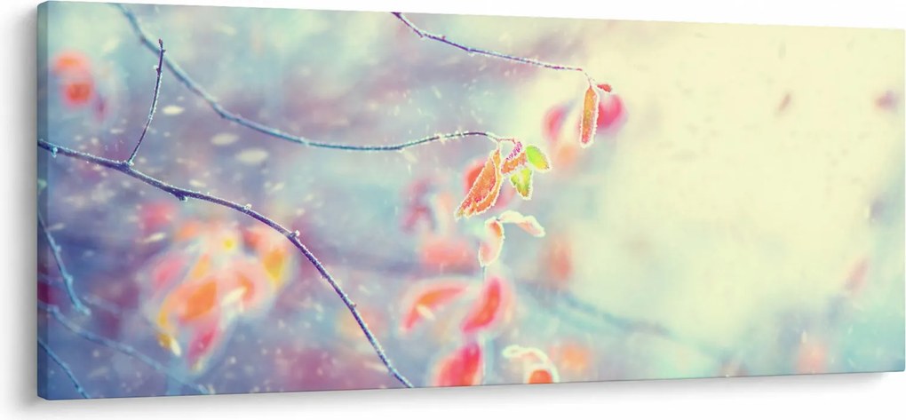 Tablou - Frunze în gheață (120x50 cm)