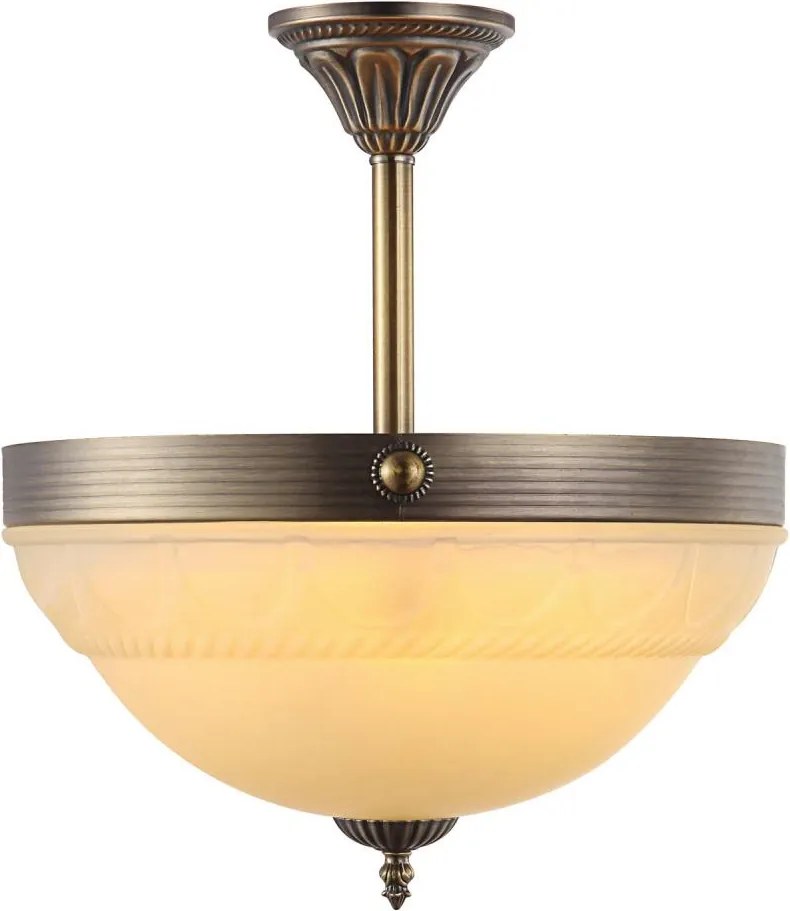 Brilagi - Lustră pe tijă DAHLIA 3xE27/40W/230V Ø 37 cm, alamă