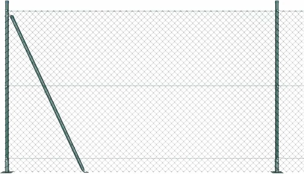 vidaXL Stâlp de gard. Verde 10 x 1,6 m (mesh 40 x 40 mm) Oțel și PVC