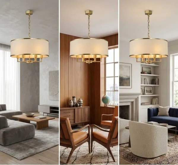 Open Design OR80230 - Lustră CASA suspendată cu lanț, 6xE14/15W/230V, cremă/alamă