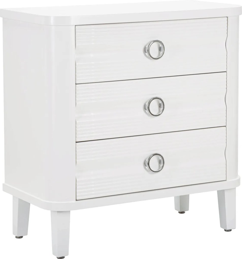 Comoda, Shine, Mauro Ferretti, 81 x 40 x 84 cm, lemn de brad/MDF/metal, alb