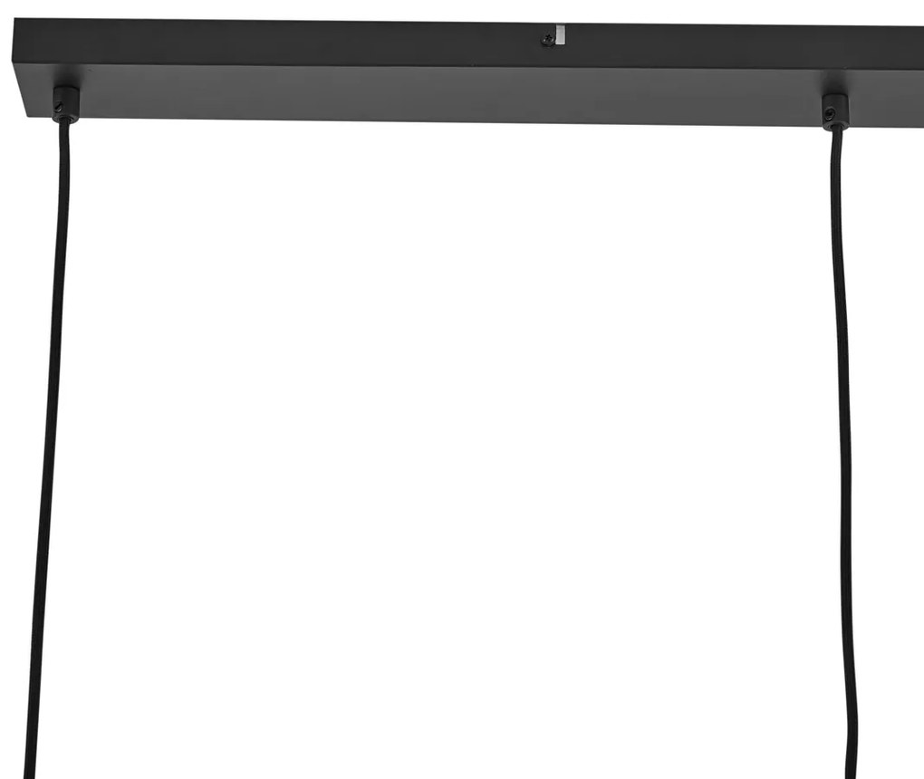 Lampă suspendată de design neagră cu sticlă curcubeu dreptunghiulară cu 3 lumini - Mallon