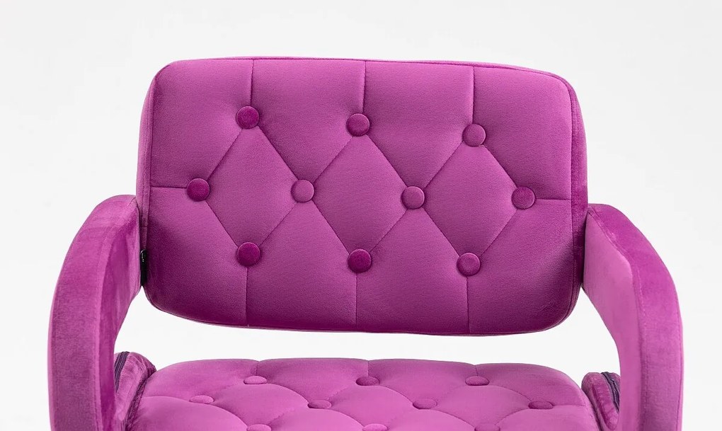 HR8403KW Scaun Catifea Fucsia cu Bază Neagră