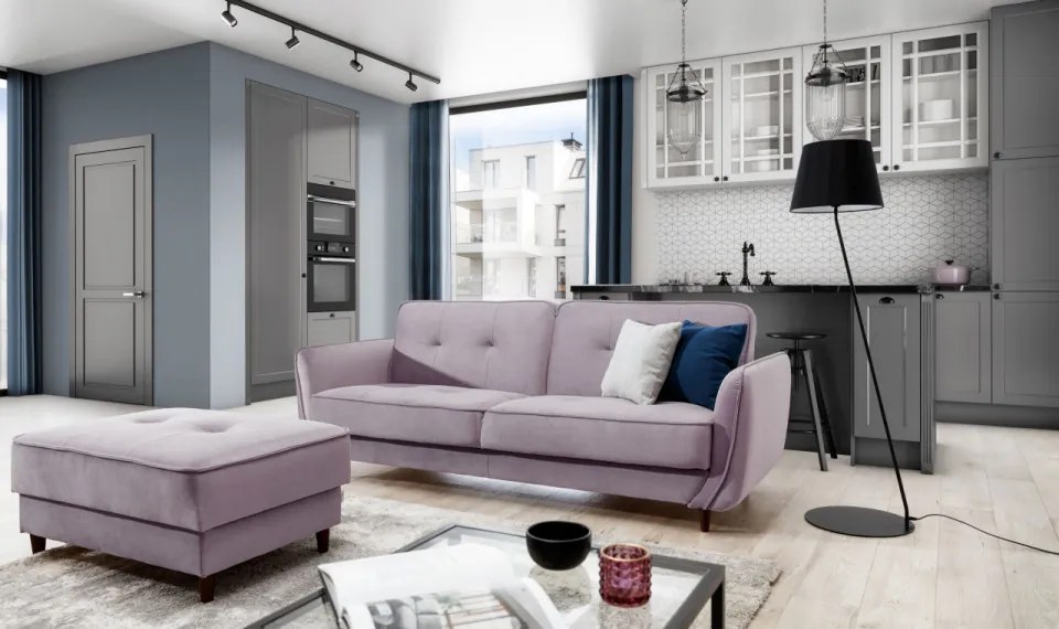 Canapea tapitata, extensibila, cu spatiu pentru depozitare, 220x83x90 cm, Bellis 01, Eltap (Culoare: Rosu / Loco 25)