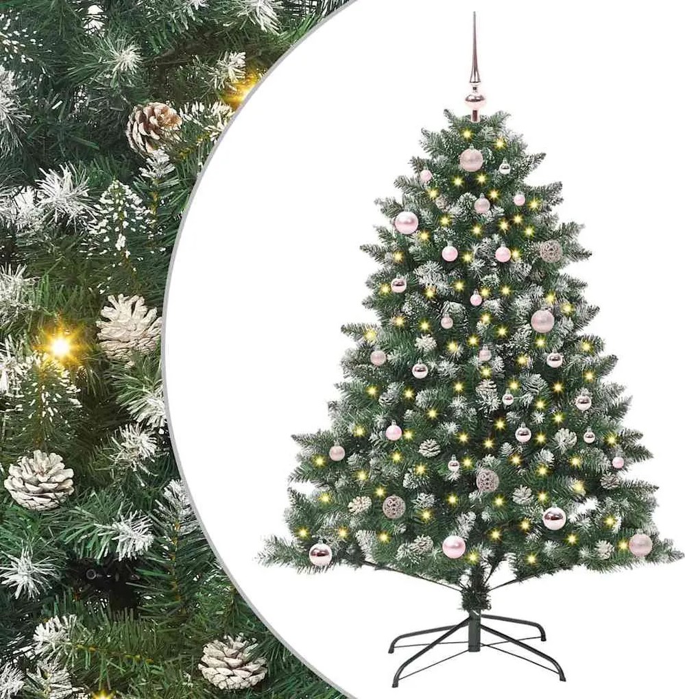 vidaXL Brad de Crăciun artificial Verde 150 cm PVC și Plastic și Oțel