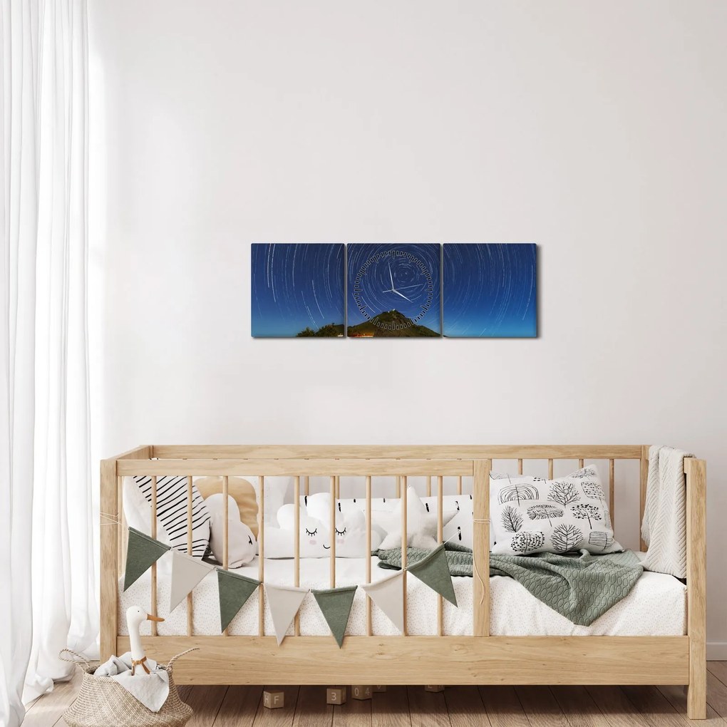 Tablou - Stele rotative (cu ceas) (90x30 cm)