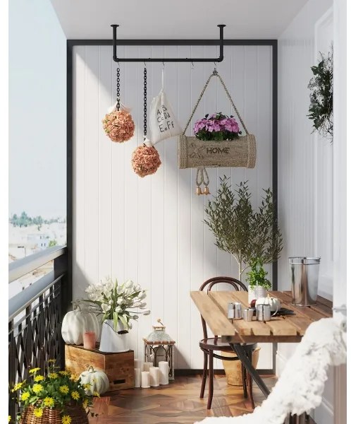 Set de 2 suporturi de perete LINEA pentru umerașe, negru