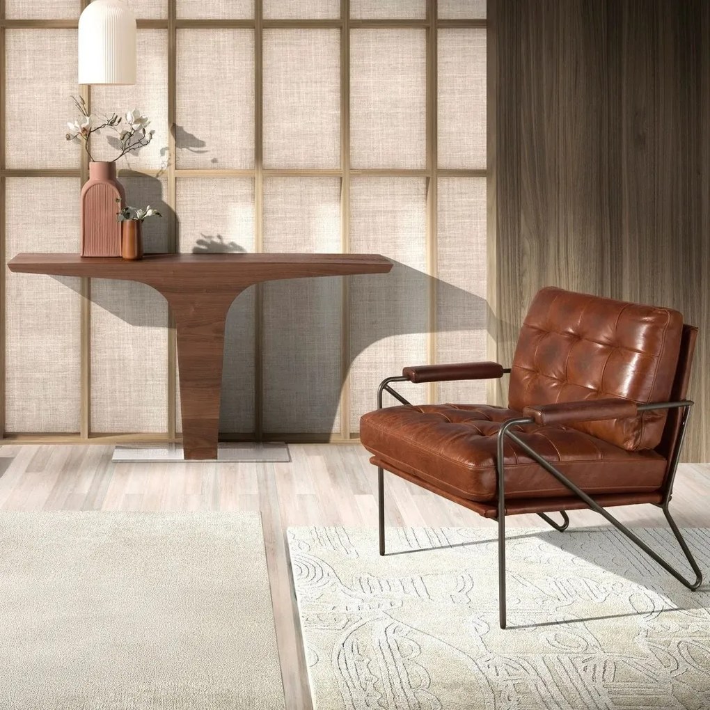 Fotoliu design LUX, Metal, Piele Naturala 5166