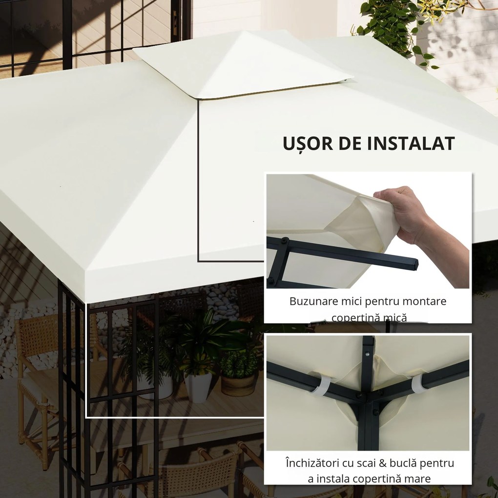 Acoperis de schimb pentru foisor dublu Outsunny, 3x3m | Aosom RO