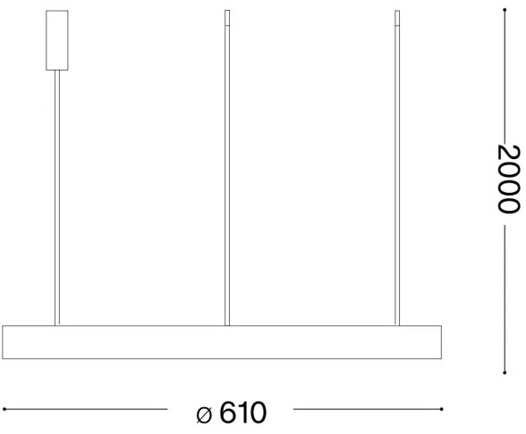 Lustră LED dimabilă pe cablu Ideal Lux GEMINI LED/48W/230V d. 61 cm auriu