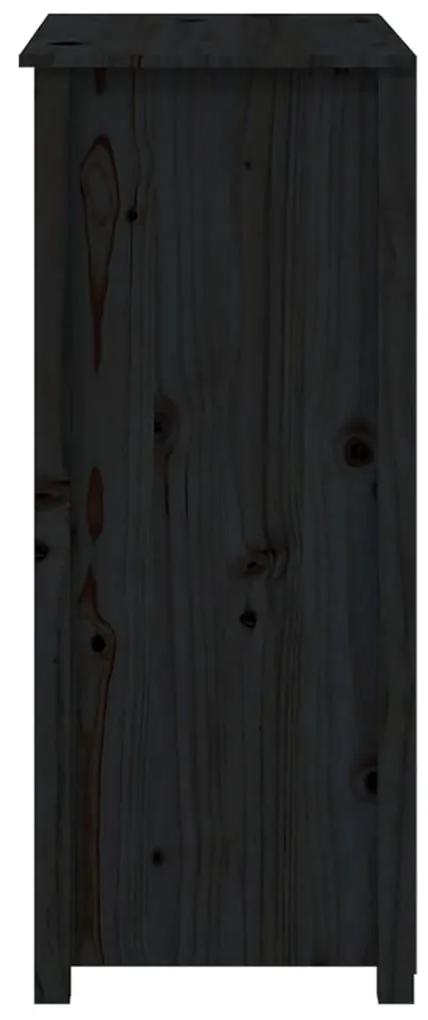 Servanta, negru, 83x41,5x100 cm, lemn masiv de pin 1, Negru