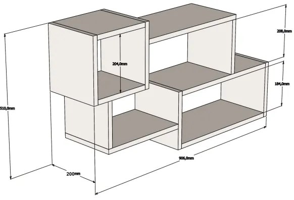 Etajeră de perete AFRO 51x90,6 cm albă/antracit