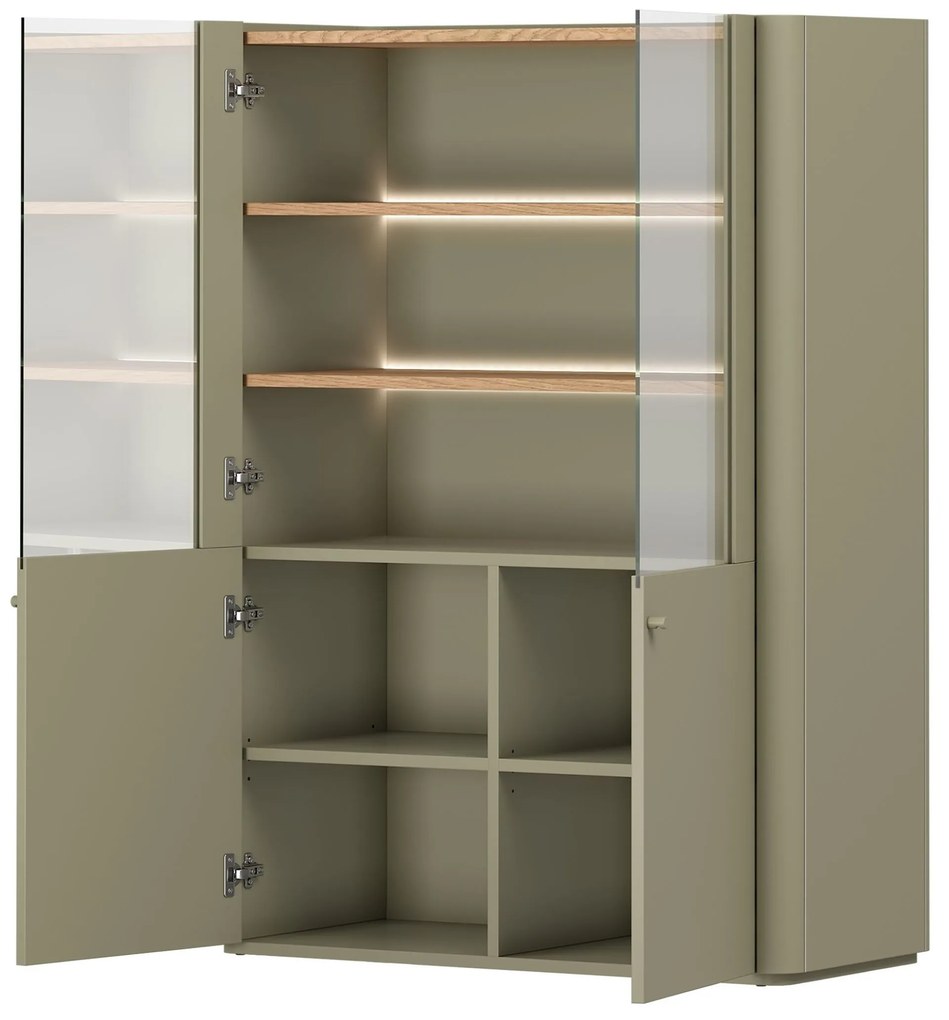 Vitrină Elivo 100 cm cu 2 uși - eucalipt / stejar baltic dune