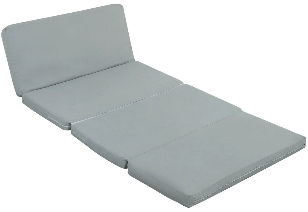 HOMCOM Canapea paresseux șezlong extensibil pliabil în 4 părți, greutate 240 Kg, 137,5 x 85,5 x 74 cm, gri deschis | Aosom Romania