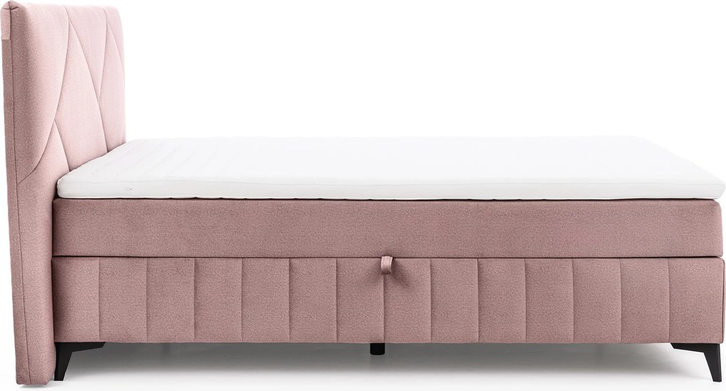 Pat boxspring Wasil 180x200 cu spațiu de depozitare - catifea roz hidrofobă Element 18