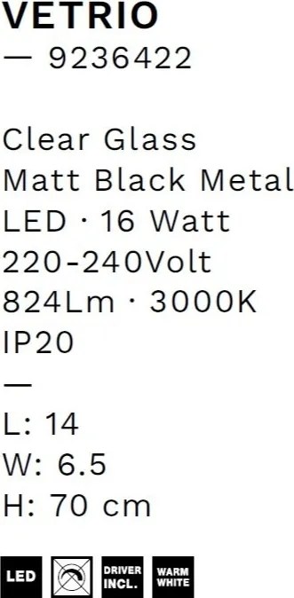 Aplica de perete LED decorativa VETRIO