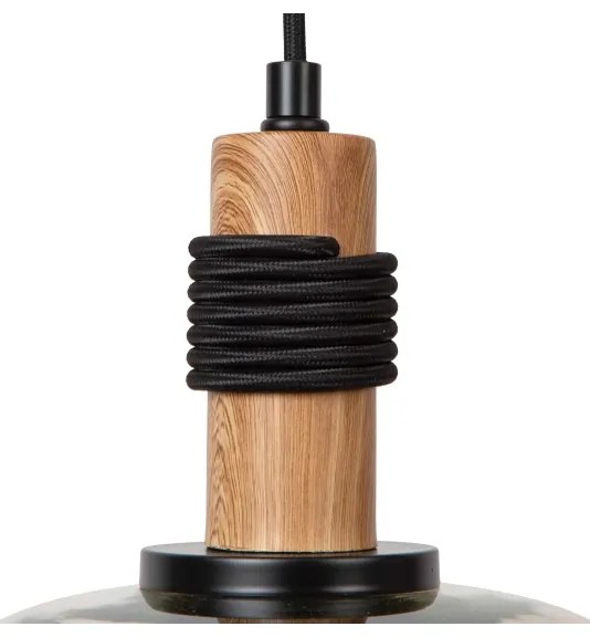 Lustră pe cablu Lucide 45408/22/62 ILONA 1xE27/40W/230V d. 22 cm negru/bej